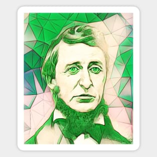 Henry David Thoreau Green Portrait | Henry David Thoreau Artwork 7 Magnet